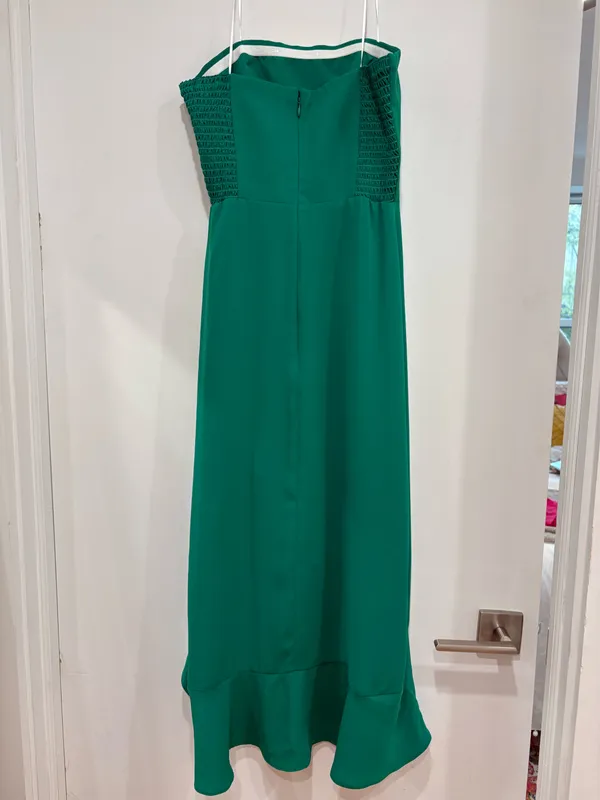 Amanda Uprichard Green Mally Midi Dress with Ruffle - Image 4