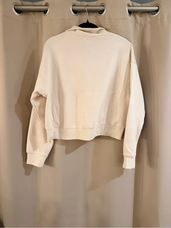 No Boundaries Cream Quarter-Zip Cropped Sweatshirt - Image 2