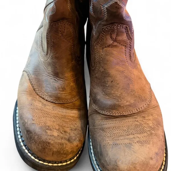 Ariat Women’s Size 8B Brown Leather Cowboy Western Boots Embroidered Stars - Image 8