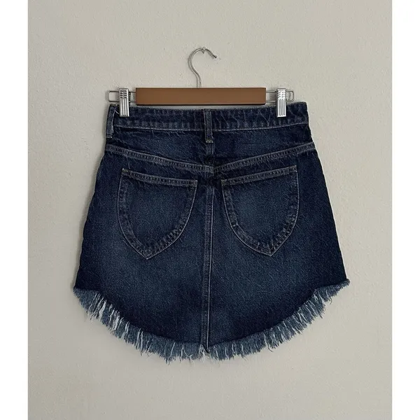 Free People High Waist Bailey Denim Mini skirt 26 - Image 4