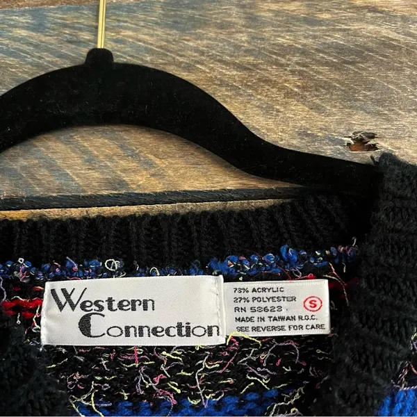 Western‎ Connection Multi Color Eyelash Sweater Size Small - Image 8