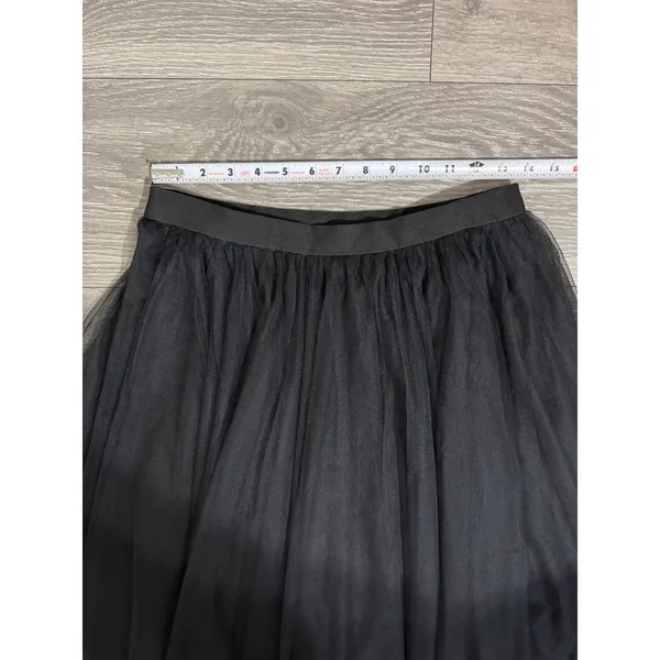 Fairy Black Tulle Mesh Handkerchief Hem Midi Skirt Medium Whimsigoth Punk Witchy - Image 6