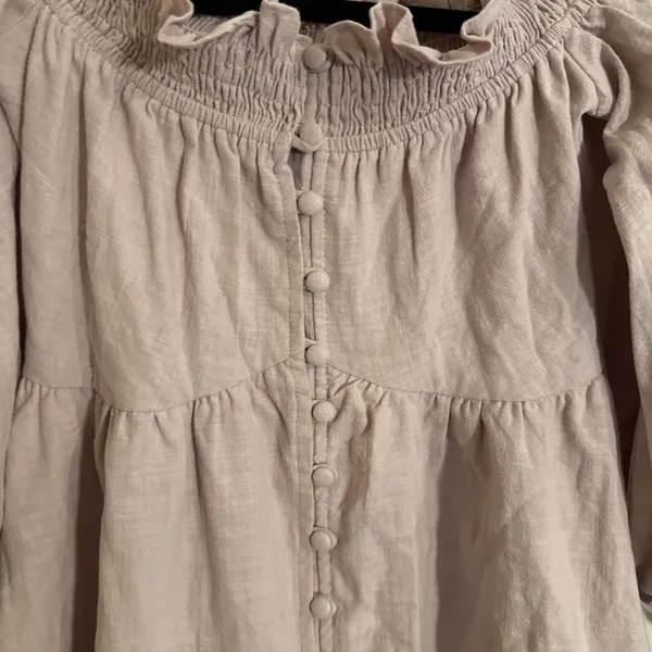 Sabo Light Pink Stella Off The Shoulder Cotton Mini Dress Size Small Beach Boho - Image 2