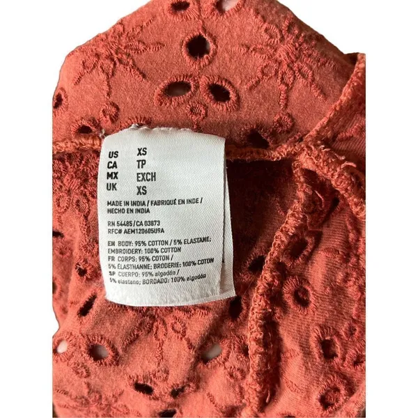 American Eagle Cut Out Flower Eyelet Lace Crop‎ Top Size XS - Image 7