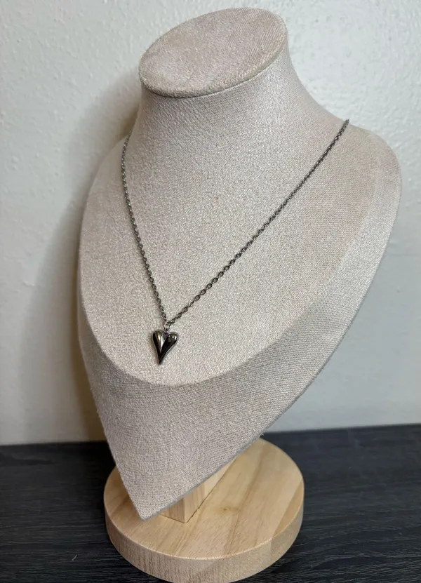 Handmade Silver Heart Necklace - Image 4