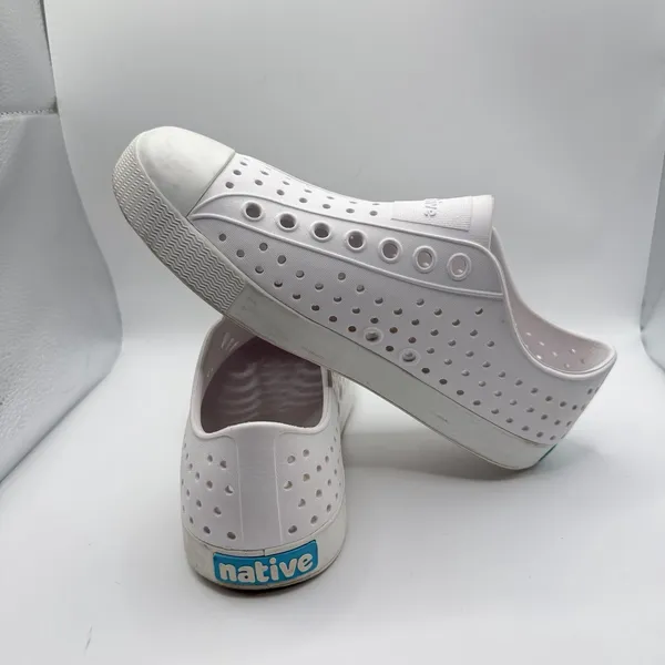 Native Jefferson Adult Unisex Shoes, Shell White/Shell White, W7/M5 - Image 6