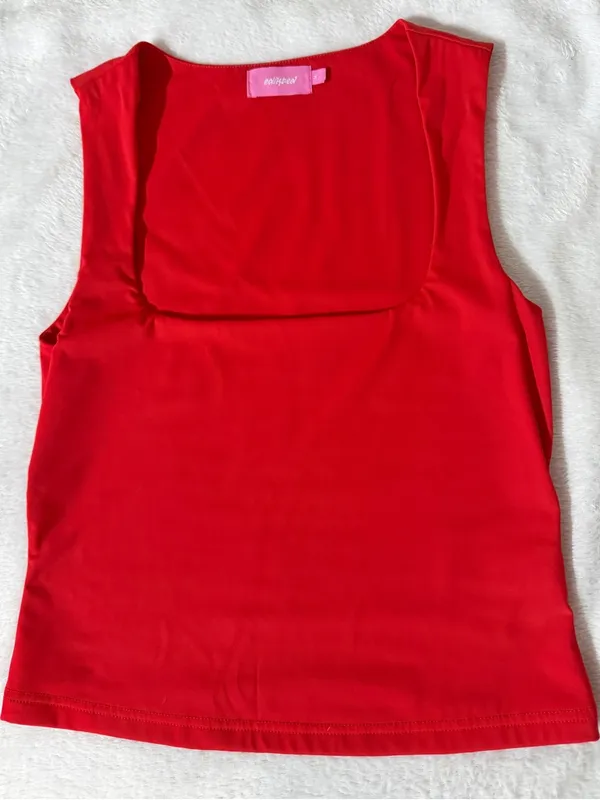Edikted  NWOT Bright Red Essy Square Neck Top - Image 10