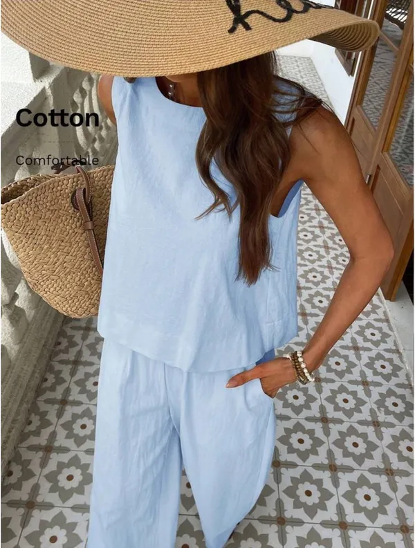 SHEIN Tank and Wide Leg Pant Set - Image 4