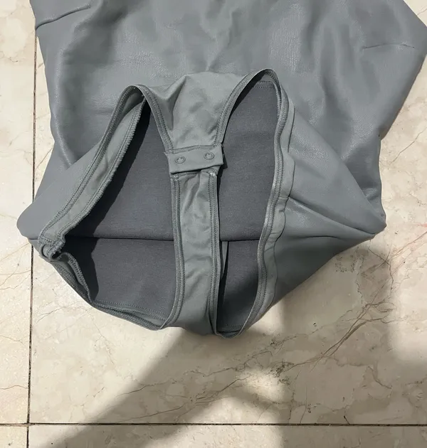 Skims Pleather Grey Bodysuit  - Image 3