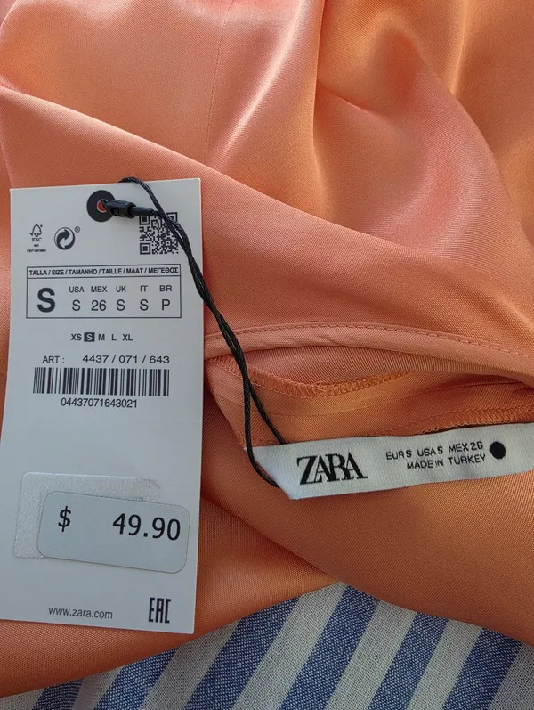 NEW ZARA Maxi Dress Satin Burnt Orange size S - Image 12