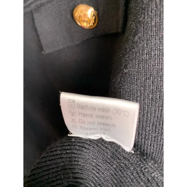Merokeety Dress XL Black Gold Button Short Sleeve Knit Preppy Career Mini - Image 12
