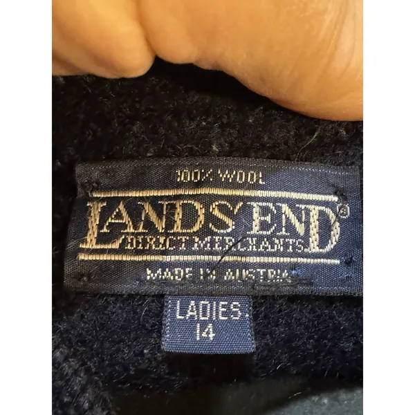 vintage Lands' End 100% wool Tyrolean-style cardigan jacket Size 14 Women - Image 5