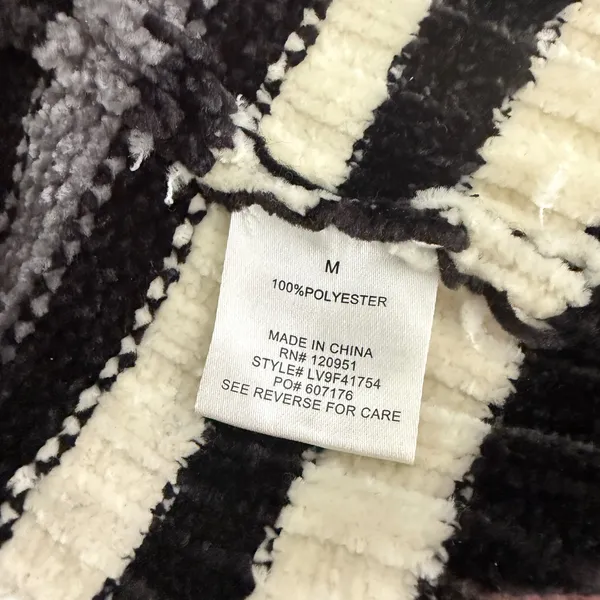 Olive + Oak Chenille Longline Cardigan Womens Medium Striped Grey Pink Cream - Image 8
