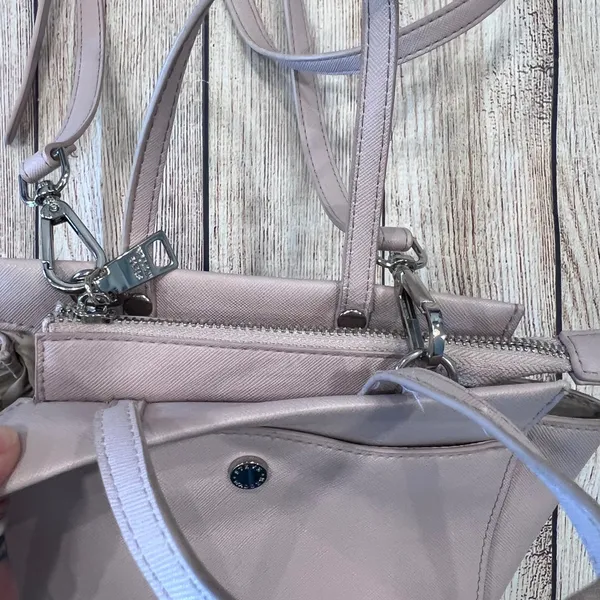 Steve Madden Dusty Pink Saffiano Vegan‎ Leather Winged Satchel Crossbody Bag - Image 2