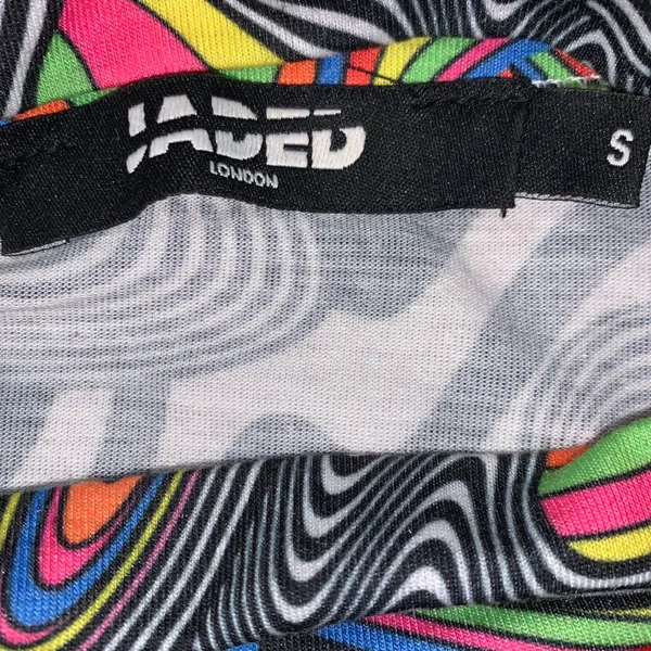 Jaded London RETRO 1990’S PSYCHEDLIC SWIRLY VIBE PATTERN BODYSUIT SMALL - Image 3