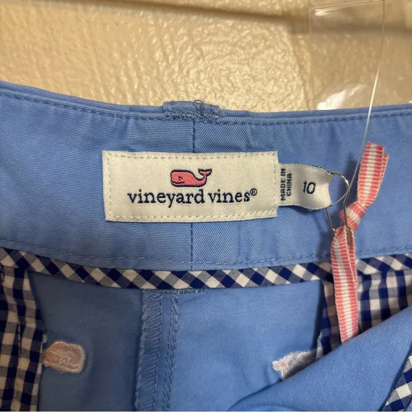 NWT Vineyard Vines Women’s Shorts‎ Coneflower Blue Dayboat Embroidered Whales 10 - Image 6