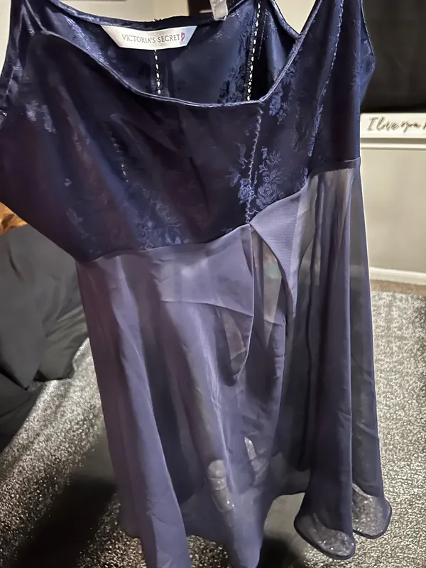 Womens medium Victoria's Secret Babydoll chemise/nightie/slip dress-navy blue - Image 9