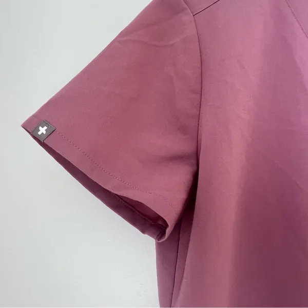 Figs Women's Blush Pink Scrub Top V-neck Pocket Technical Collection Size XS - Image 3