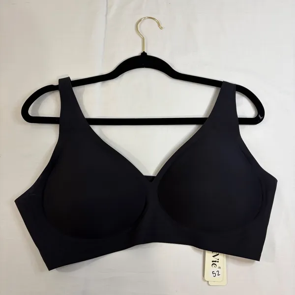 VertVie Womens Seamless‎ Wireless Bra Black Molded Cup 2XL New strap extender - Image 2