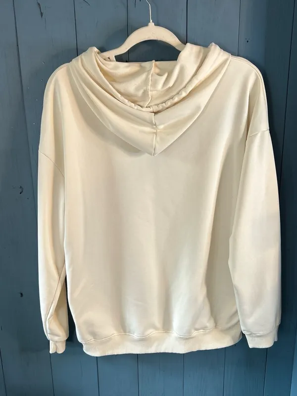 “Pilates Girl” Cream Hoodie Sweatshirt - Comfortable Women's Top | Size Large - Image 7