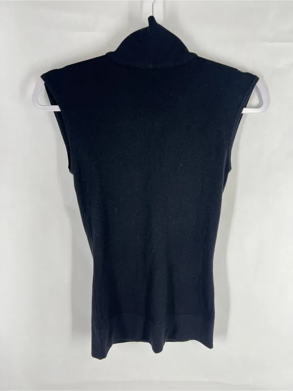 The Wrights Black Silk Cashmere Sleeveless Mock Neck Top Size S - Image 2