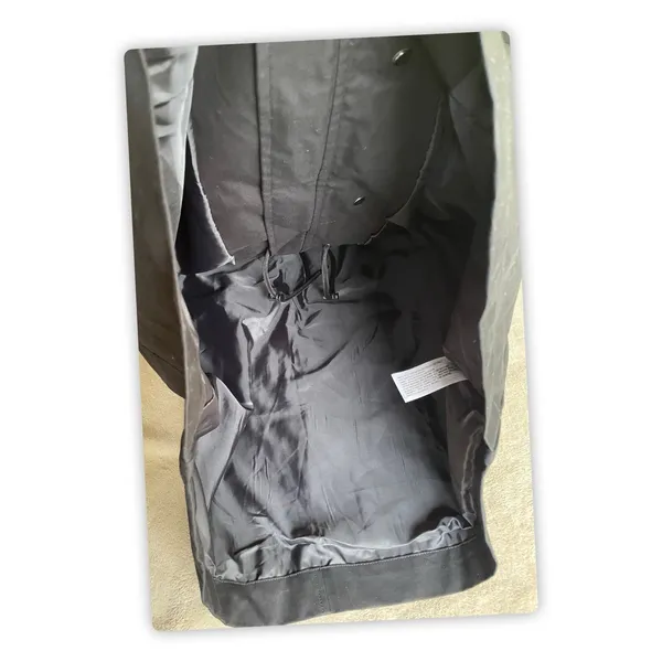 NWT A New Day Women's Black Rain Jacket Snap Front Drawstring Coat Size M - Image 3