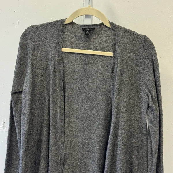 Ann Taylor Merino Wool Cashmere Blend Open Front Cardigan Sweater Small Gray - Image 4