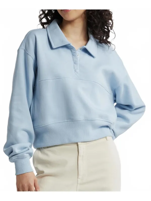 BP Polo Fleece Sweatshirt Light Blue Size Large - Image 8