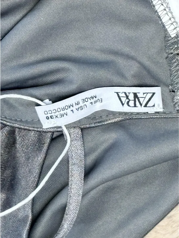 Zara Silver-Grey Strappy bralette top Size L NWT Y2K - Image 5