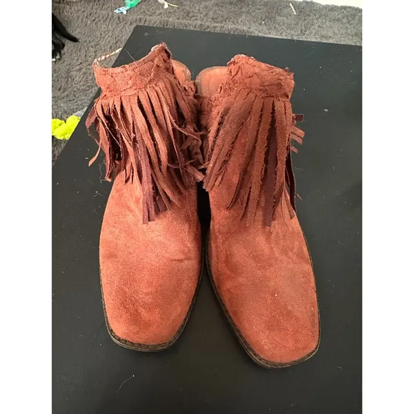 Coconuts‎ by Matisse Red Fringe Booties in 9 - Image 3