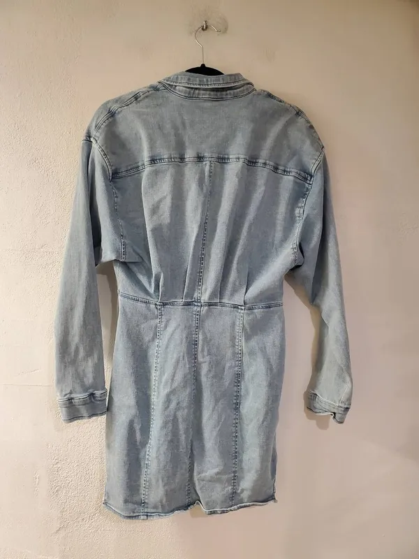 Free People Amber Denim Mini Dress in Blue Size 10 - Image 3