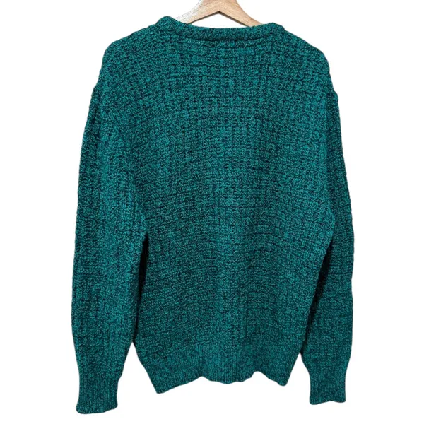 Vtg American Eagle Wool Blend Chunky Knit Sweater Women Sz L Green Pullover Y2K - Image 2