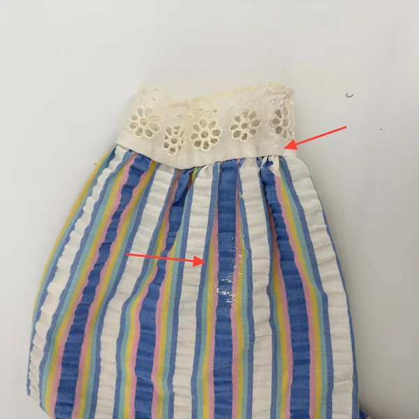 Vtg Saybury Striped Seersucker‎ Nightgown Mumu Women M Eyelet Collar Pastel Zip - Image 5