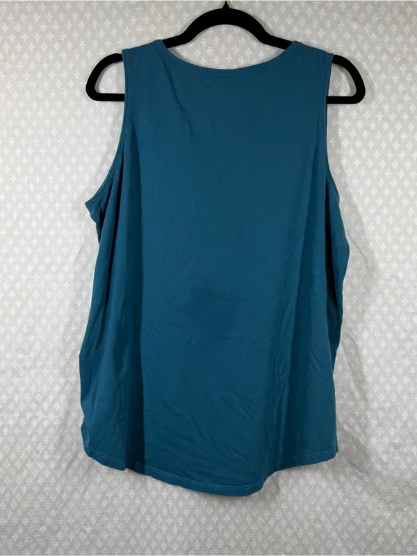 Life Is Good Blue Floral Bird Graphic Print Crusher Tank Top - Image 6