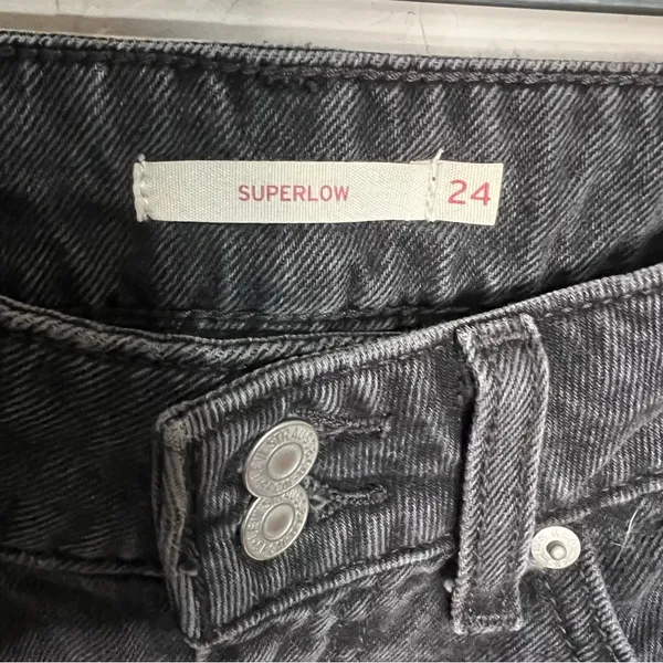 Levi’s Superlow Loose Iconic Washed Black‎ Denim Jeans - Image 8