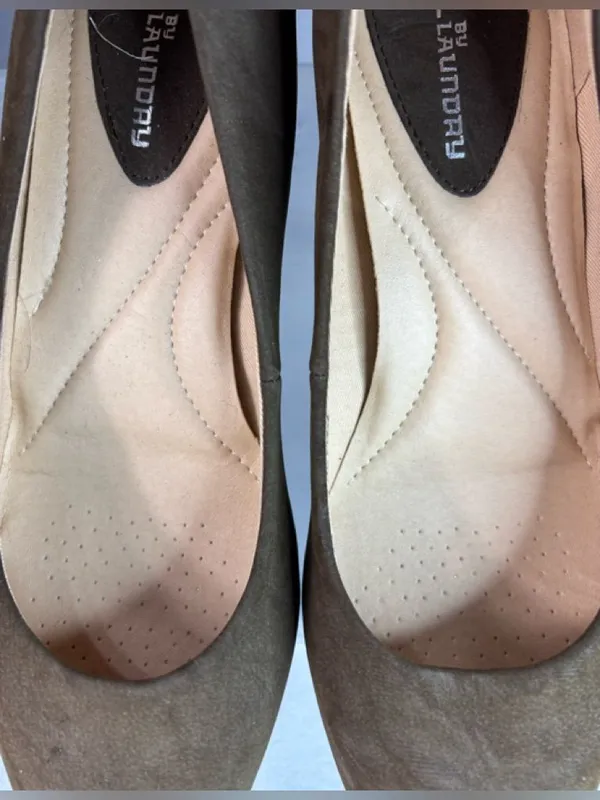 CL Chinese Laundry 9.5 Workwear Olive Pumps Suede Pointed-Toe Padded Heels Shoes - Image 5