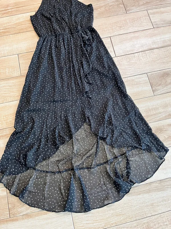 Womens Fortune + Ivy Black Polka Dot Maxi Dress - L - Image 3