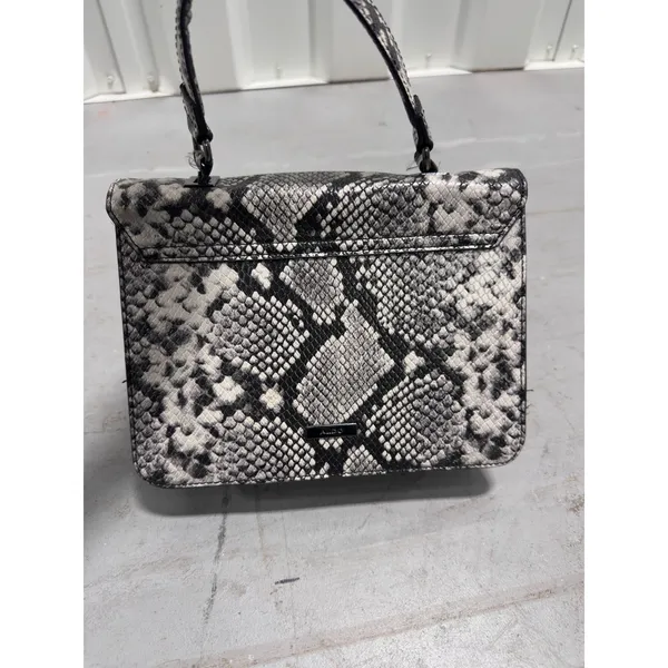 Aldo Snakeskin Print Top Handle Handbag Grey Black Animal Print Satchel Bag - Image 6