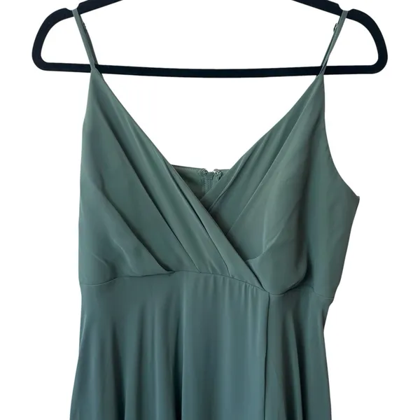 NEW Birdy Grey Kaia Sea Glass Chiffon Maxi Bridesmaid Dress Event Summer L - Image 4
