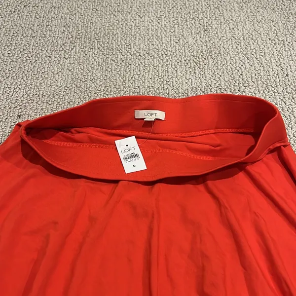 LOFT Bright Red Flared Mini Skirt - Image 3