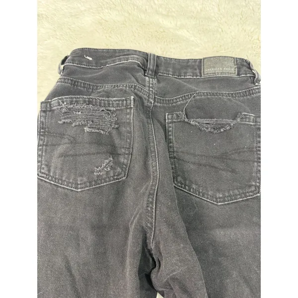 American Eagle Black Distressed Jeans 00 Short Slim Skinny Denim Y2K - Image 6
