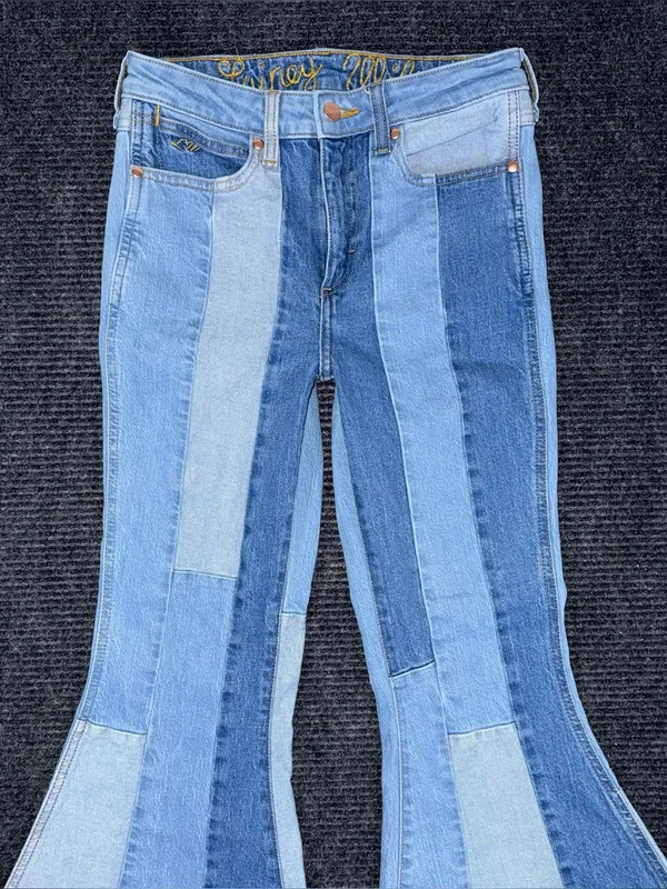 Wrangler x Lainey Wilson Denim Patchwork Super Flare Bell Bottom Jean 26x30 NWOT - Image 3