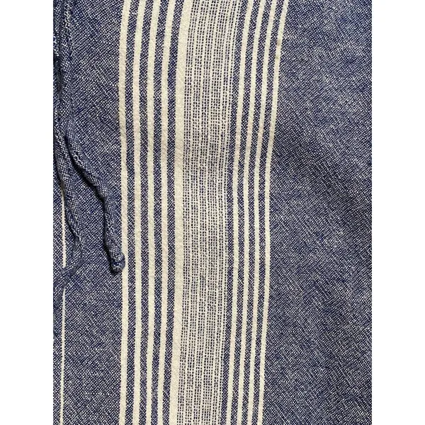 Old Navy White Blue Linen Blend loose striped pants Maritime Coastal Size: M - Image 7