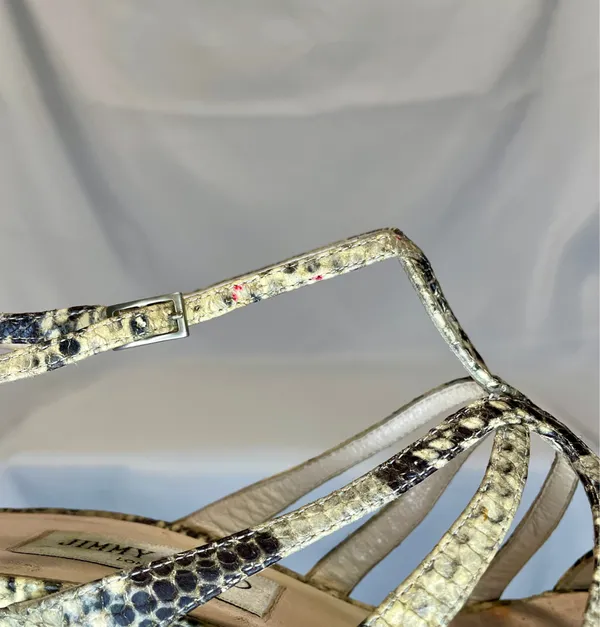 Women’s Jimmy Choo Snakeskin Wedge Sandals size 37 - Image 10