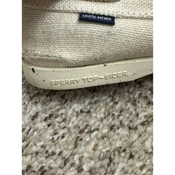 Sperry A/O 2-Eye Boat Shoe 100% Hemp/Ivory Women's Size 7 UK 4.6 Slip On Shoes - Image 7