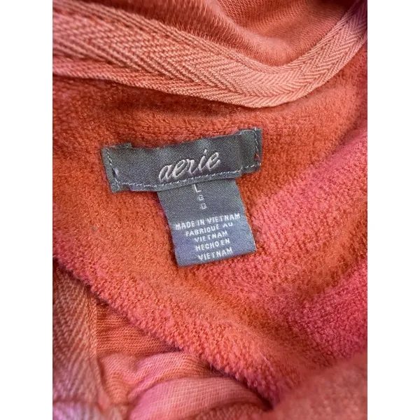 Aerie Coral 1/4 Zip Sweater W/ Kangaroo Pockets Sz L D42 Fall Cottage Festival - Image 7