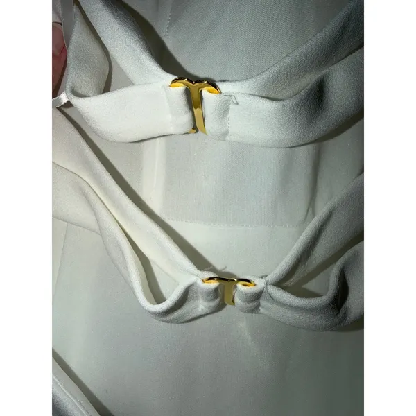 AQUA Formal Womens White Strappy Back Gown Square Neck Maxi Dress 6‎ - Image 4