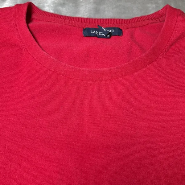 Lands End Womens Size Small Red Supima Cotton Blend Short Sleeve Sweater Top - Image 6