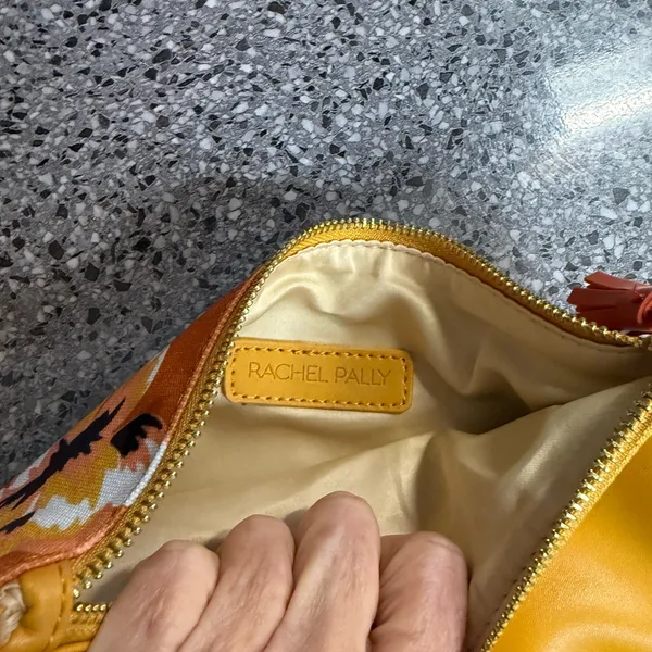 Rachel Pally Yellow Reversible Fold-Over Clutch with Orange Floral Panel - Image 10