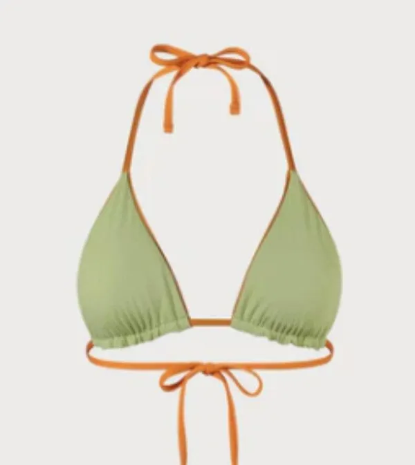 BERLOOK Orange Reversible Halter Triangle Bikini Top ONLY 70 Size XS - Image 8